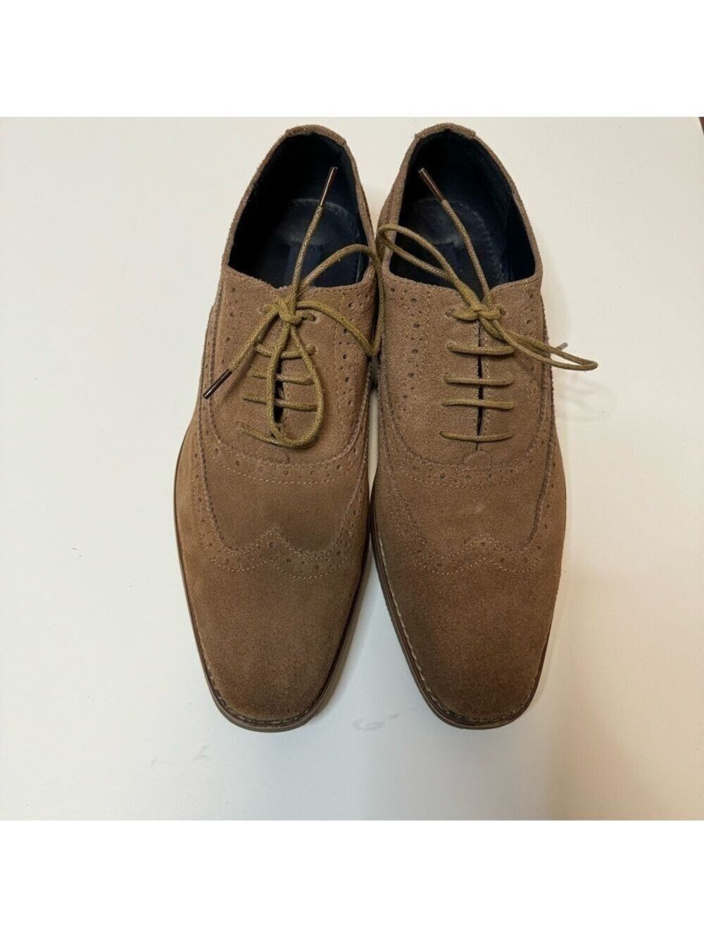 Joseph Abboud Collection Kelvin Men's
Wingtip Oxfords Camel Suede 10.5